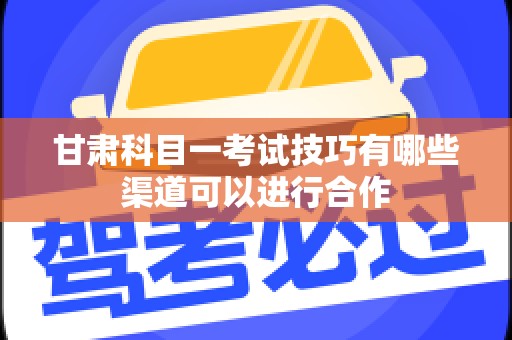 甘肃科目一考试技巧有哪些渠道可以进行合作