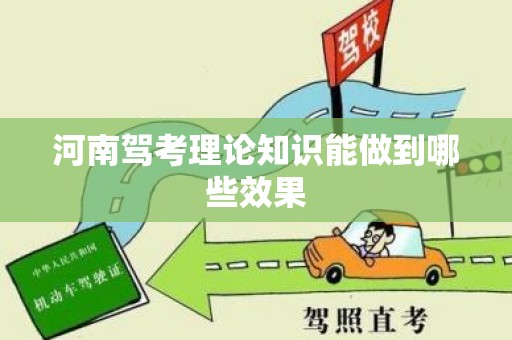 河南驾考理论知识能做到哪些效果