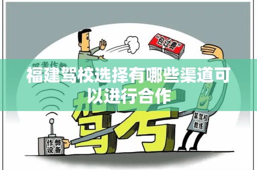 福建驾校选择有哪些渠道可以进行合作