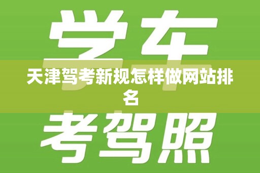 天津驾考新规怎样做网站排名
