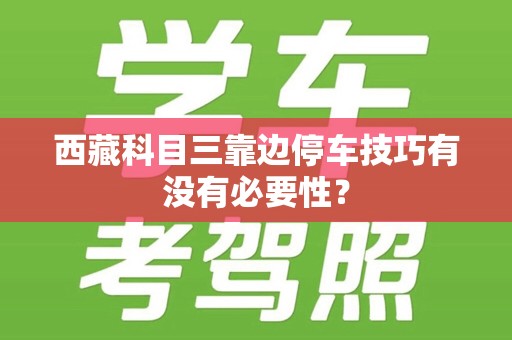 西藏科目三靠边停车技巧有没有必要性？